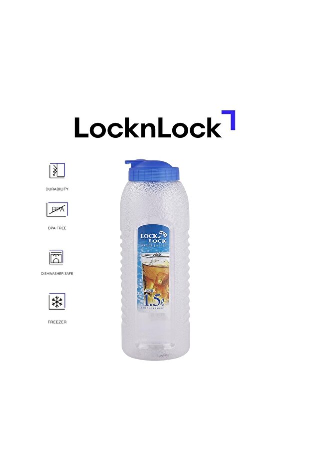 Aqua 1.5L BPA-Free Water Bottle with Flip-Top Lid