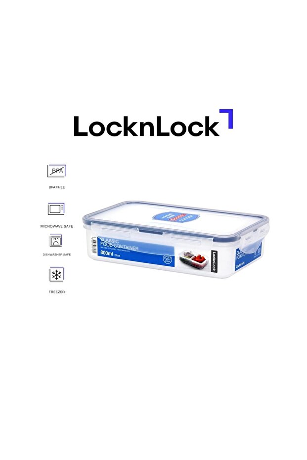 علبة تخزين طعام مستطيلة محكمة الغلق بسعة 800 مل مع فاصل - 1