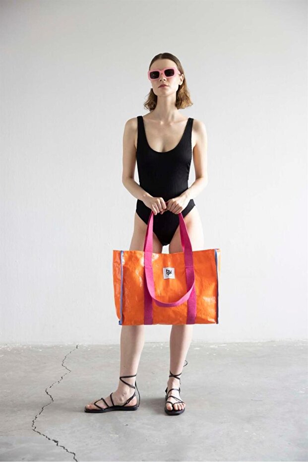 Huge Pilsa Plaj Çantası Turuncu - 4