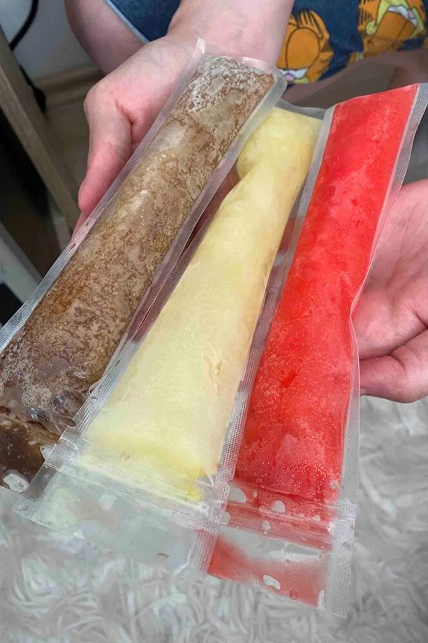 40 Adet Tek Kullanımlık Buzella Meybuz Torbası Kilitli Dondurucu Meyve Suyu Poşeti 5.5x22 - 4