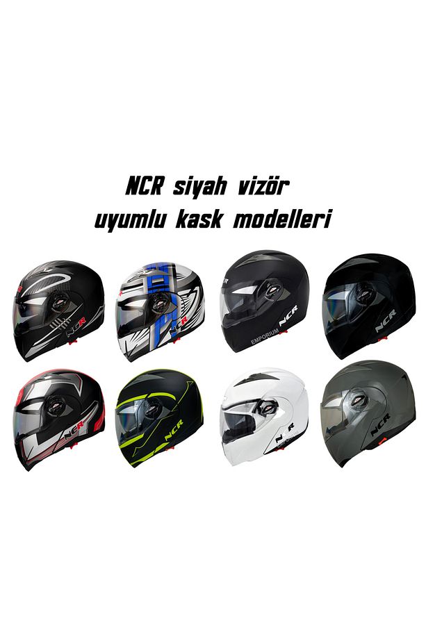 Çene Açılır Siyah Vizör Camı (MODEL158) - 5