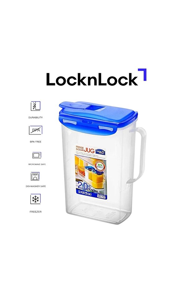 2L Fridge Door Jug with Resealable Flip-Top - 1