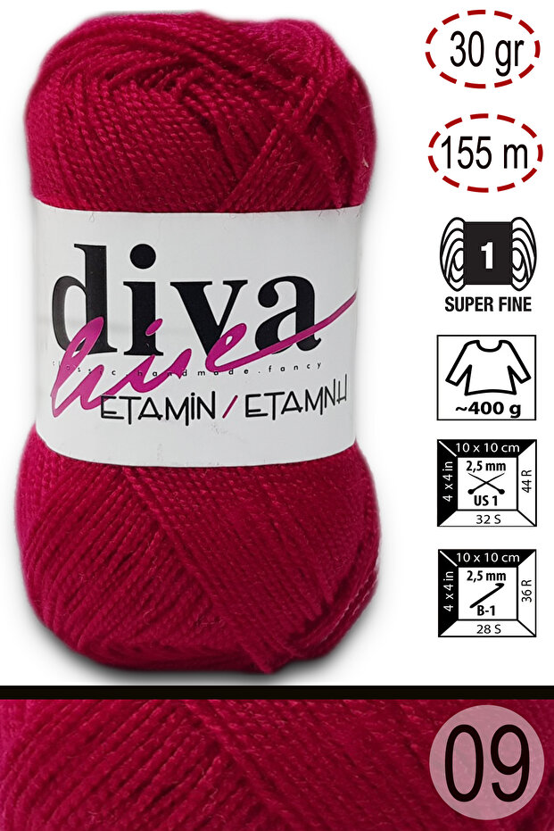 Diva Etamin Work Orlon 09 Light Fuchsia
