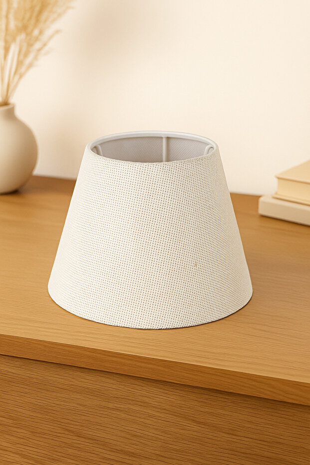 Wicker Cream Lampshade Head - 22CM Ea98 - 1