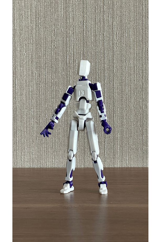 Lucky 13 Oynar Eklemli Robot Figür Oyuncak - Titan 13 - Dummy 1 Adet Beyaz Mor 14cm - 3