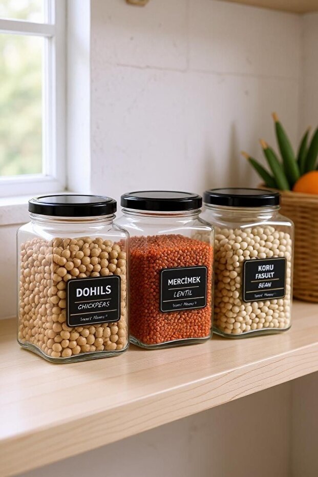 Siderdesign 3-Piece Decorative Kitchen Organizer Coffee - Sugar - Tea (1600cc)