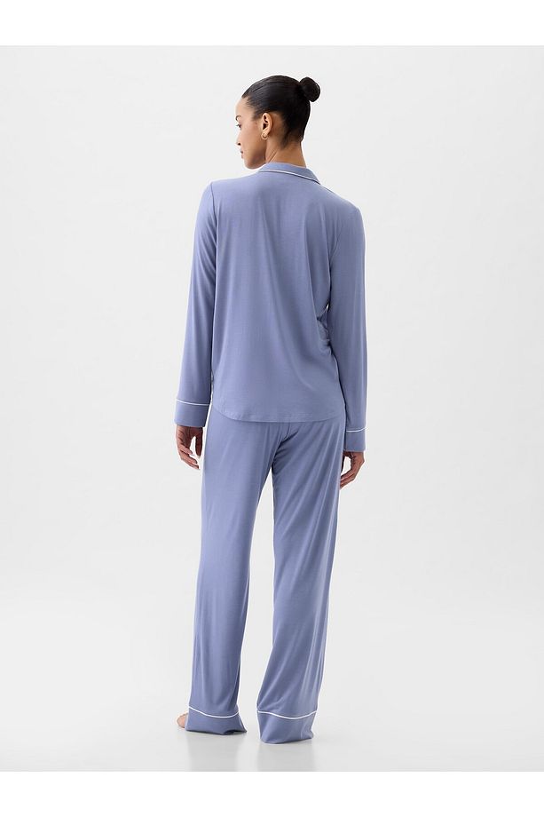 Kadın Mavi Modal Pijama Üstü - 3