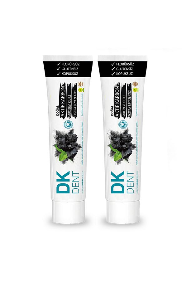DK DENT AKTİF KARBON FLORURSÜZ DİŞ MACUNU 75 ML 2'Lİ SET - 1