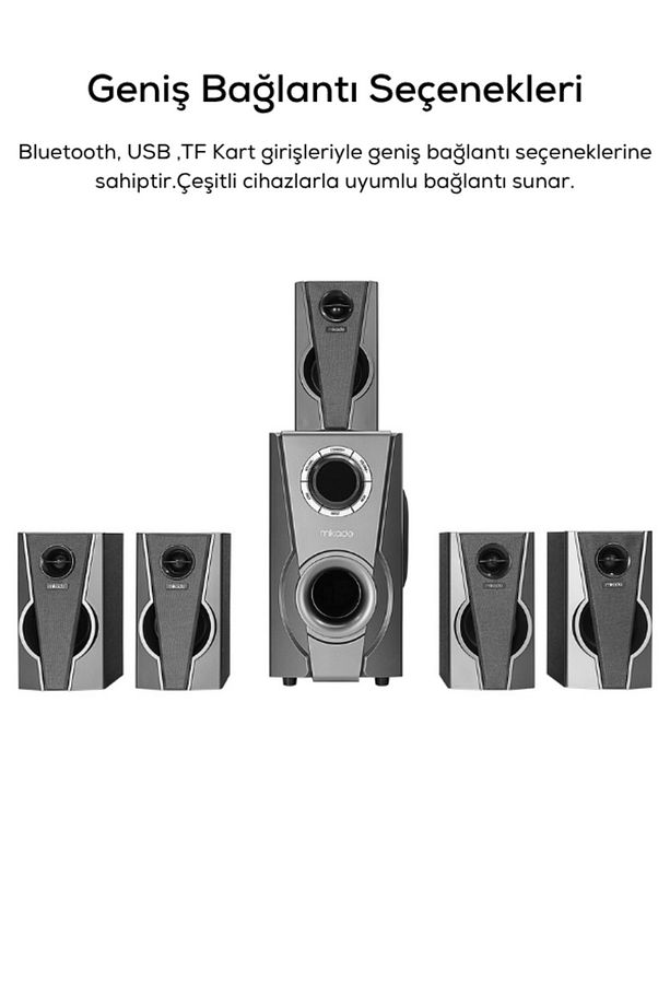 120w 5 1 Ses Sistemi Bluetooth Speaker 120w Usb Sd Fm Destekli Multimedia Hoparlör - 2