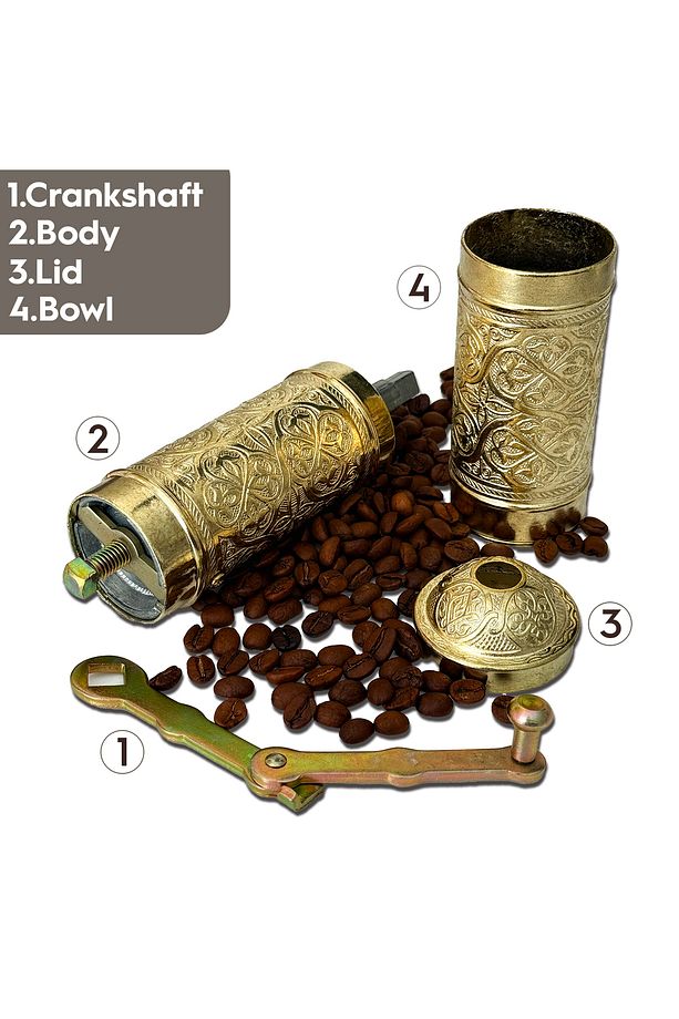 Sarı Zamak Karabiber, Kahve, Çörek Otu Ve Haşhaş El Değirmeni Öğütücü Grinder 22 Cm - 6