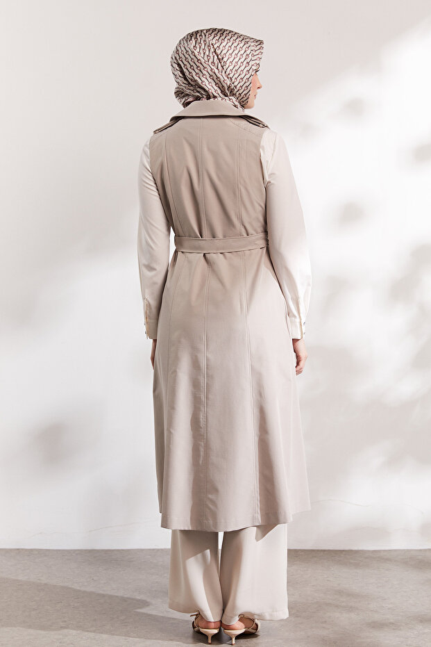 Uzun Kruvaze Yelek - 8