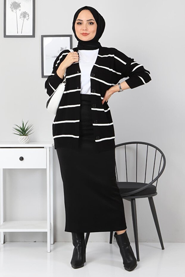 Suede Pencil Skirt Tsd0034 Black