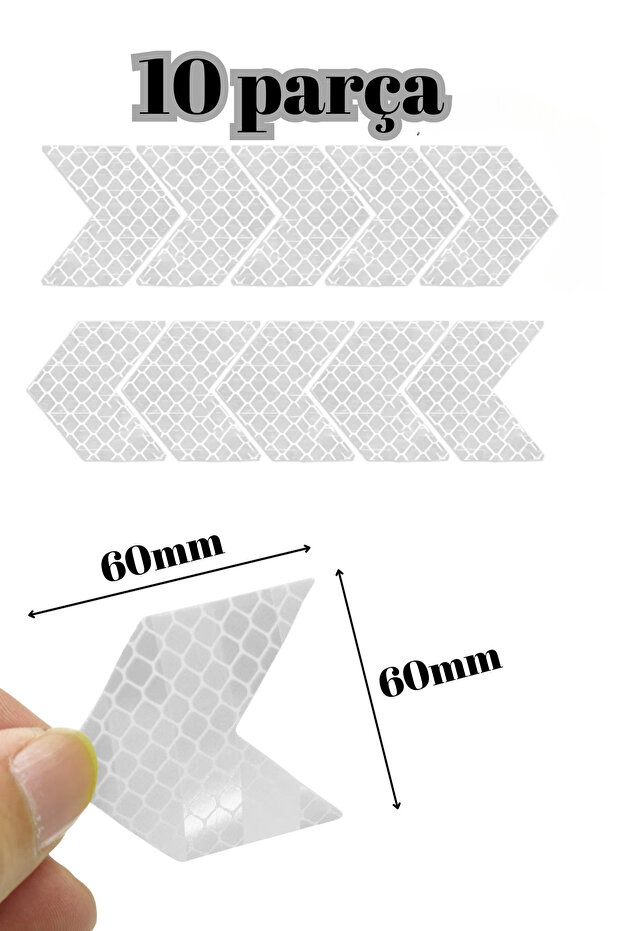 High Performance 10Pcs Chevron Shaped Reflective Sticker Set for All Vehicles Without Motor with Motor
