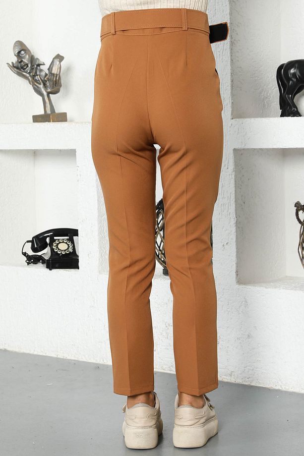 Kemerli Havuç Pantolon Tsd221012 Taba - 5