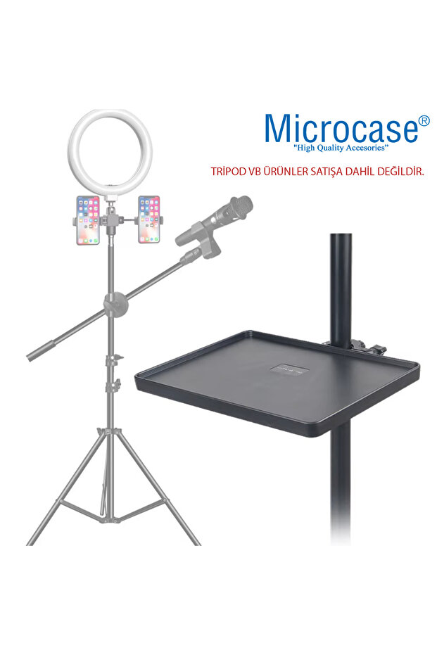 Tripodlara Monte Universal Sehpa Notebook Mikrofon Kitap vb Malzeme Rafı 220x165mm - AL5288 - 8