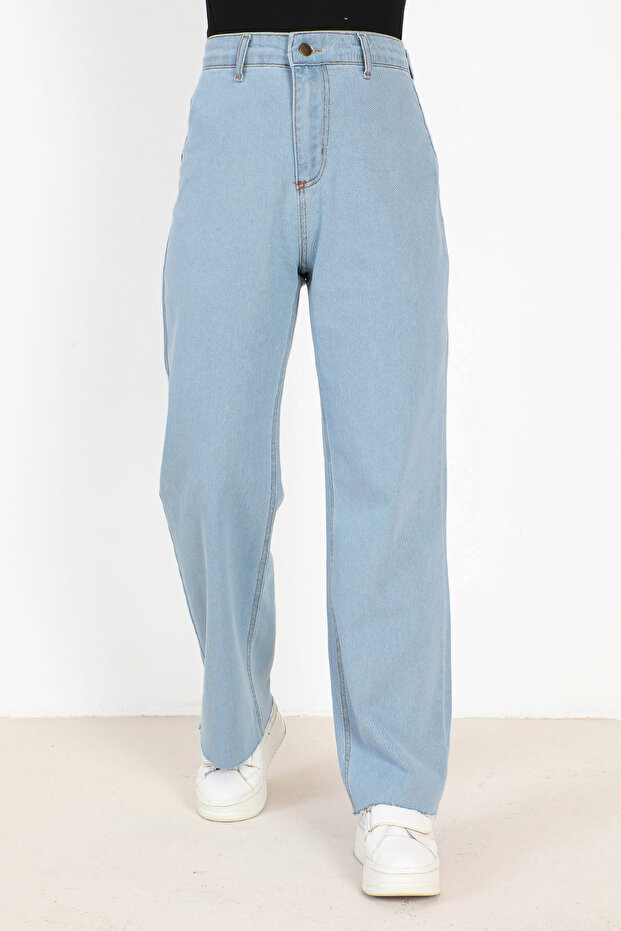High Waist Wide Leg Jeans Trousers TSD231008 Light Blue