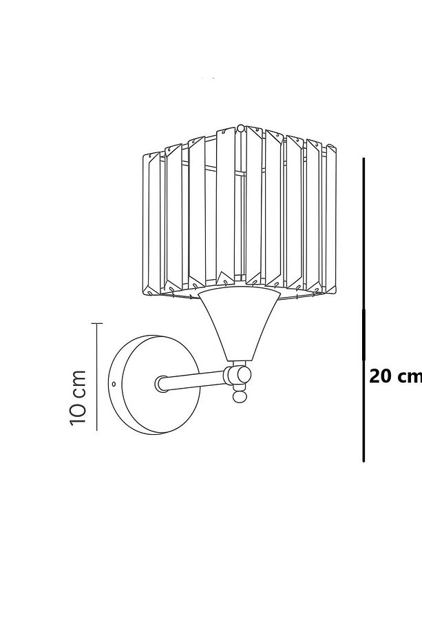 Damla Tekli Krom Taşlı K-10 Aplik - 3