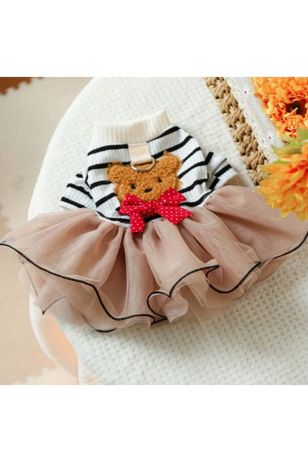 Teddy Bear Pom Pom Etek Köpek Elbisesi - 1