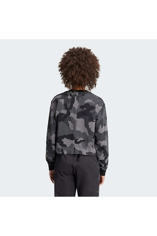Essentials 3-Stripes Camo-Print Cropped Sweatshirt - 2