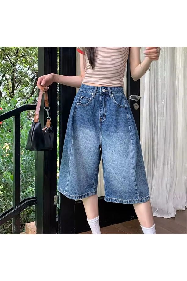 TREND Y2K BAGGY JEAN ŞORT BERMUDA - 1