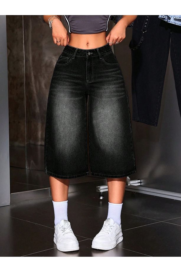 TREND Y2K BAGGY JEAN ŞORT BERMUDA - 1