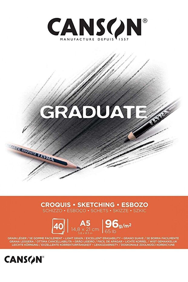 Canson Graduate Pad Cangrad Sketch A5 96gr 40yp Blok / 400110361