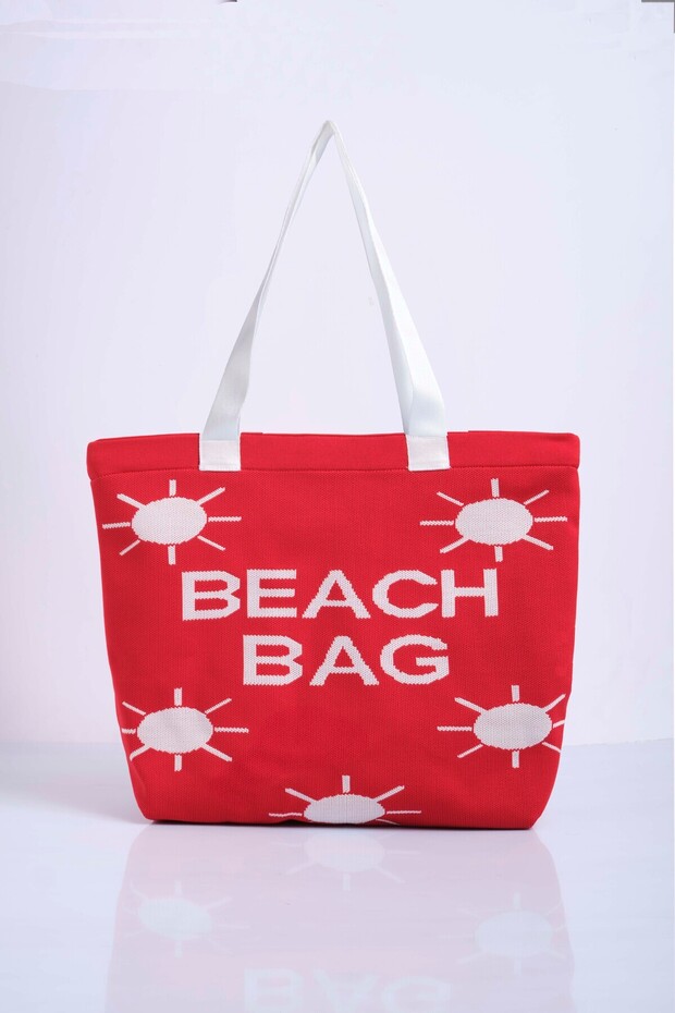 Sun Patterned Knitwear Beach Bag - 2