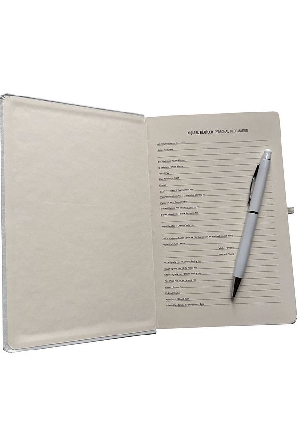 Ahşap Kutusunda A/5 Defter & Metal Tükenmez Kalem Seti - 3