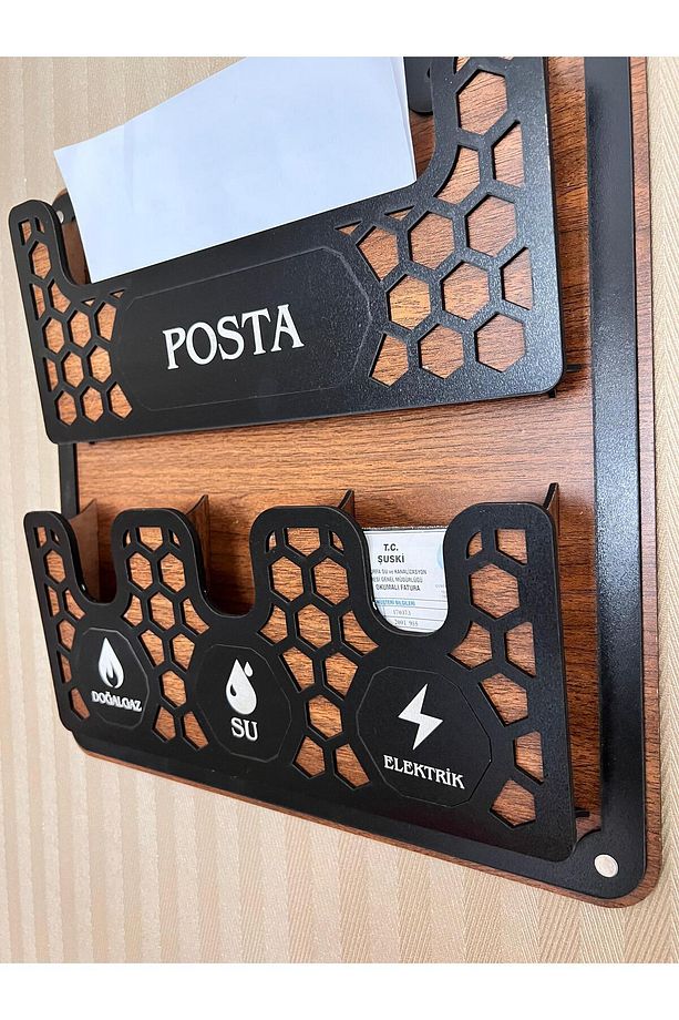 Apartman Ortak Fatura Ve Posta Kutusu Ahşap Posta ve Fatura Kutusu - 7