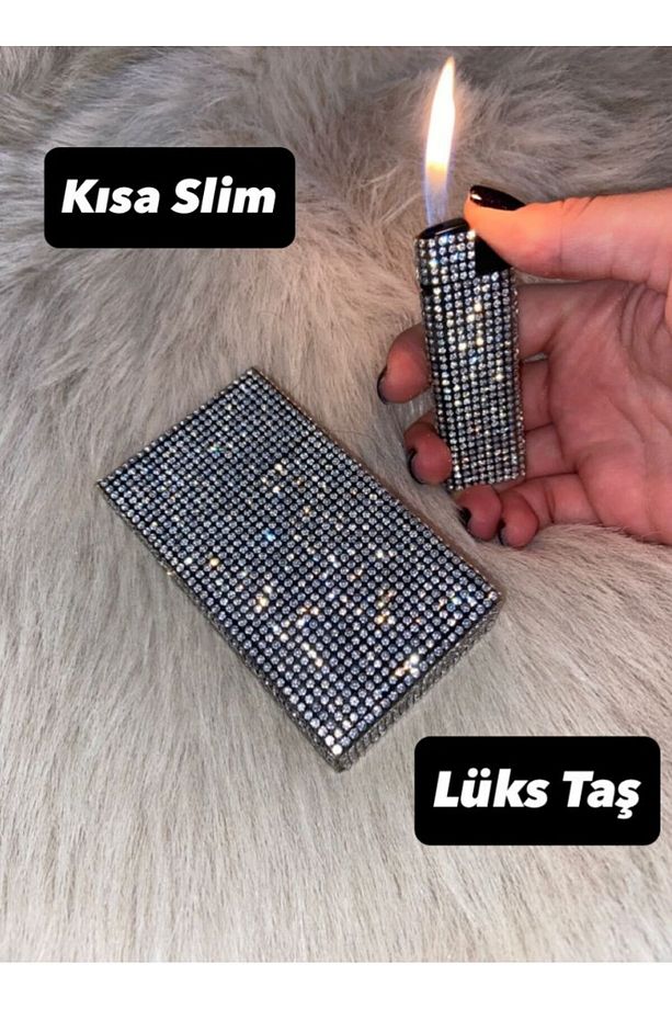 Taşlı Kutu Çakmak [ Kısa Slim ] - 1
