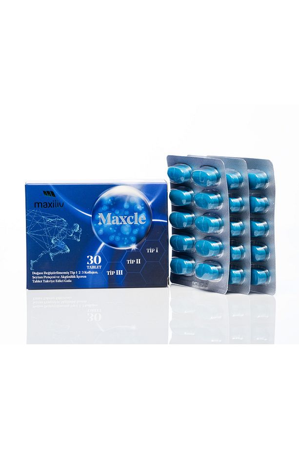 Maxcle Doğası değiştirilmemiş Tip 1-2-3 Kollajen, Şeytan pençesi ve Akgünlük İçeren Tablet - 2