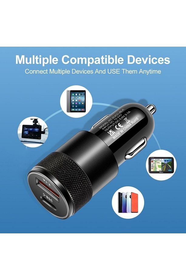 Araç Çakmaklık Hızlı Şarj Aleti I Phone Ve Android Uyumlu Type-c Ve Usb Girişli - 3