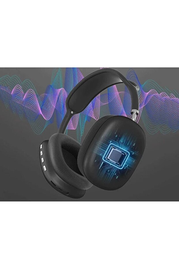 سماعة رأس لاسلكية P 9 باللون الأسود - 6