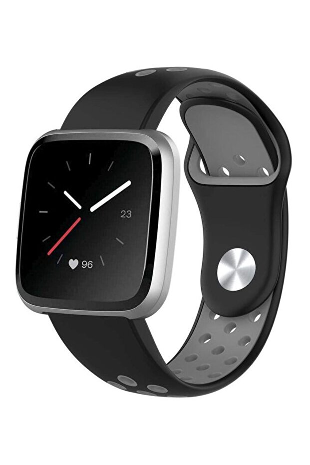حزام بديل لساعة Apple Watch Iwatch باللون الأسود/الرمادي - 1