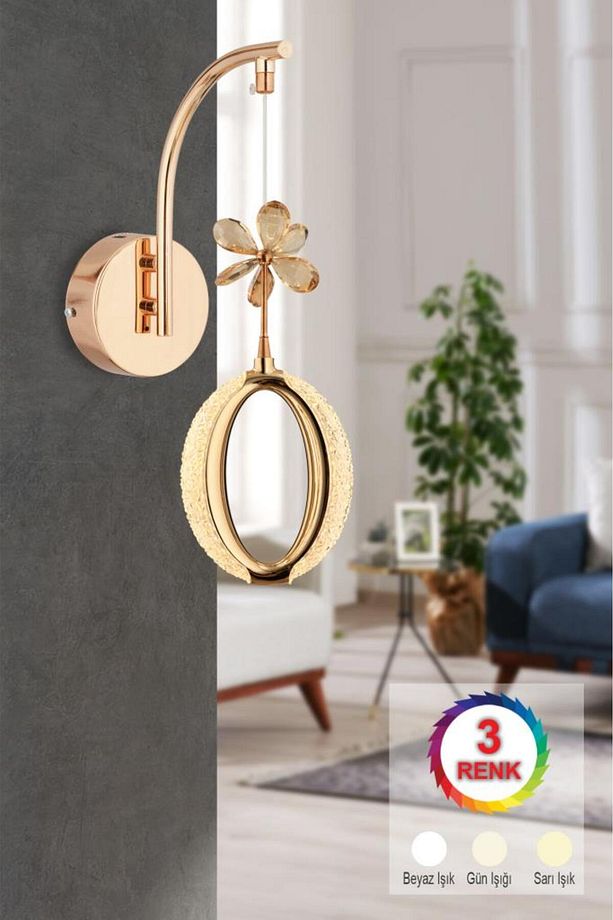 İstanbul Avize Zeus Aplik Gold 3 Renk Ledli Modern Led Aplik - 1