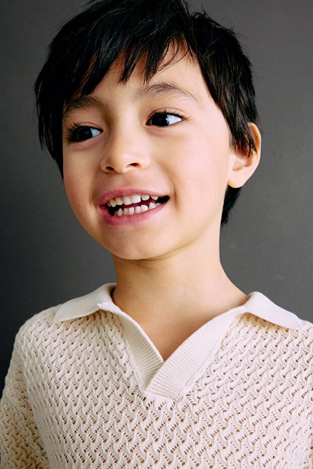 Tekstüre Triko Polo Üst - 2