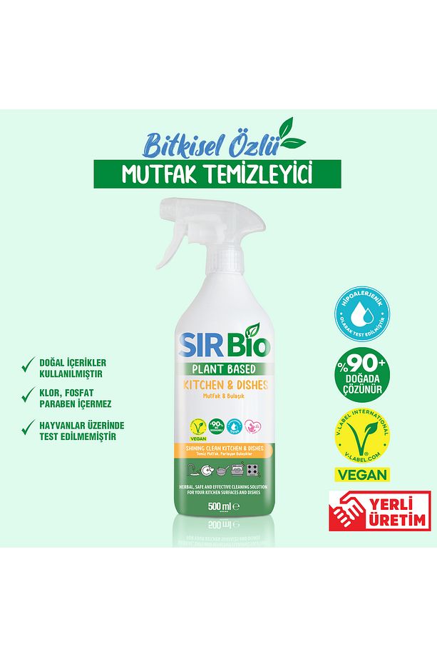 Bitkisel Özlü Mutfak Temizleyici Güçlü Formül 500 ml - 1