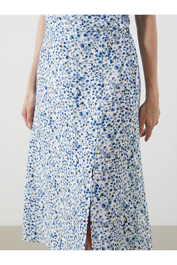 Create Your Style from Uzg Store |   Floral A-Line Skirt with Elastic Waist - 4