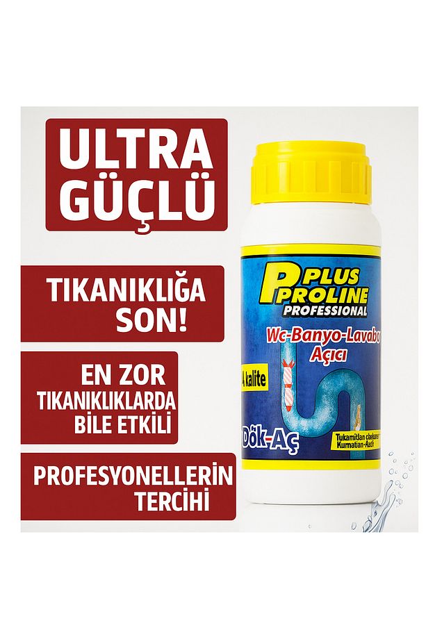 4 Adet 500 gr Dök-Aç Lavabo Açıcı – Toplam 2000 gr Güçlü Formül, Tıkanıklıklara Kesin Çözüm - 2