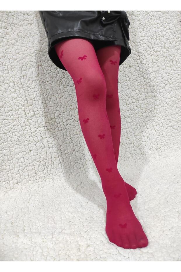 Red Girl's Bowtie Pantyhose - Sweety Pantyhose