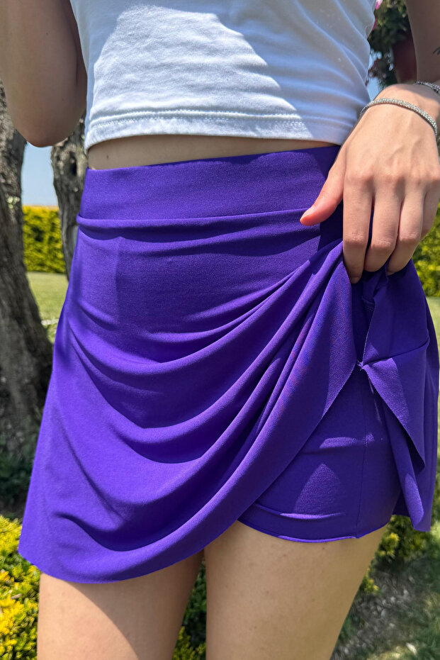 Şort Etek-Mor - 8