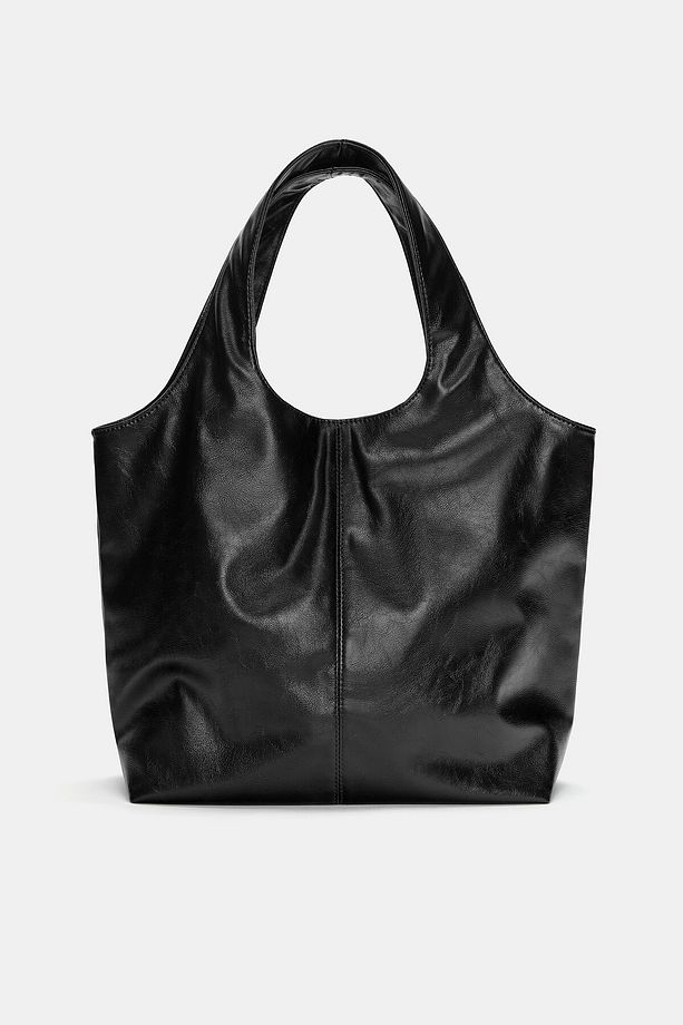 Suni deri shopper çanta - 2