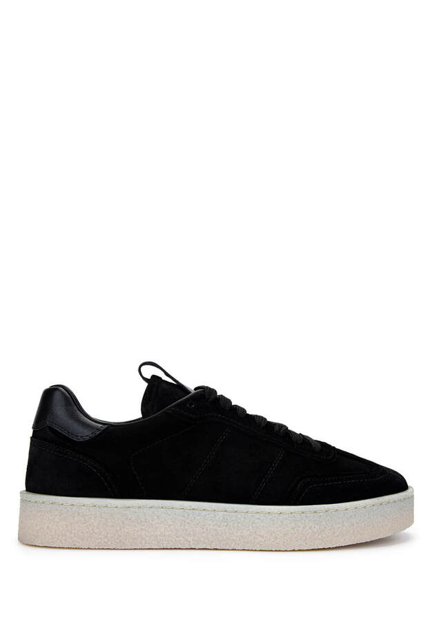 Men's Genuine Leather Black Suede Sneakers & Sports Shoes