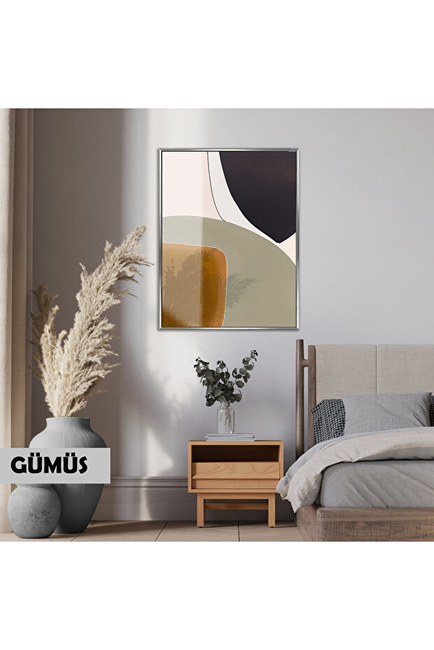 Amazing | Abstract | Orange Cream Abstract 02 | Framed Tempered Glass Table Single Vertical