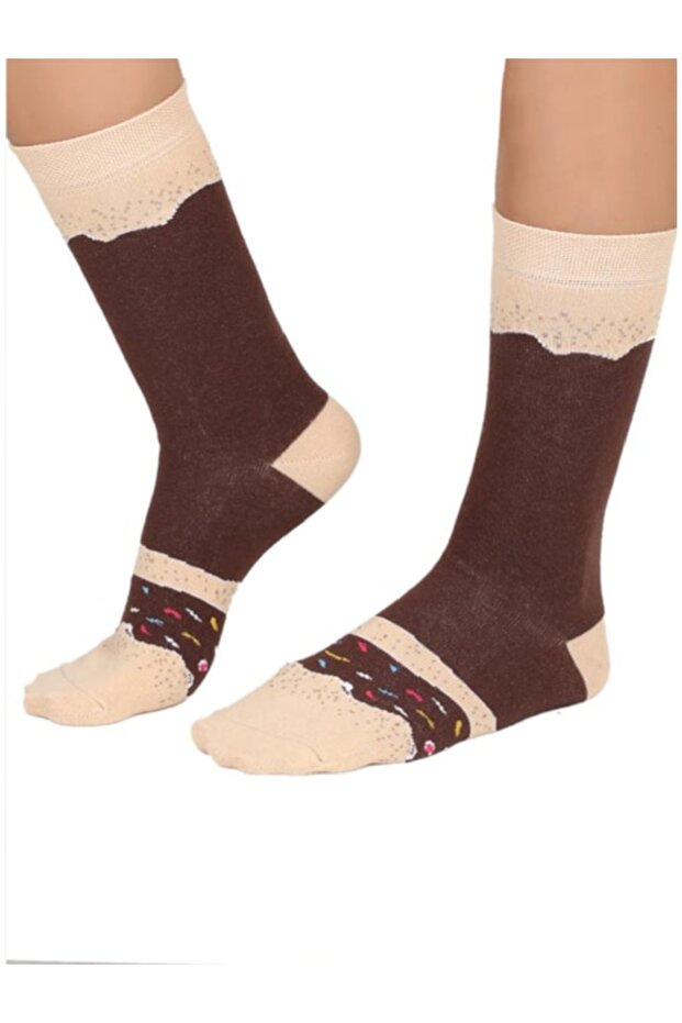 Tekli Pamuklu Donut Çorap - 2