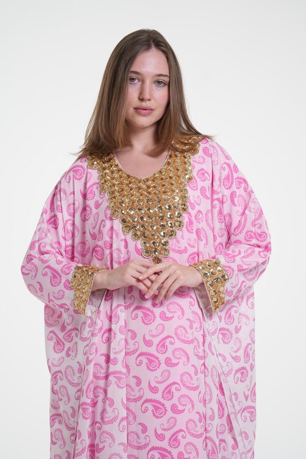 Women printed jalabia kaftan dress