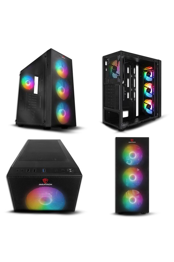 Kasa Faced V1 Mesh Temperli 4x12Cm Rainbow Fanlı Atx Mid-T Gaming (Power Yok) - 1