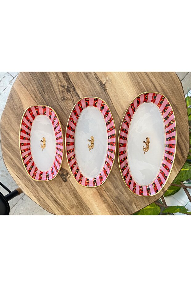 Pembe leopar 3 lü kayık - 2