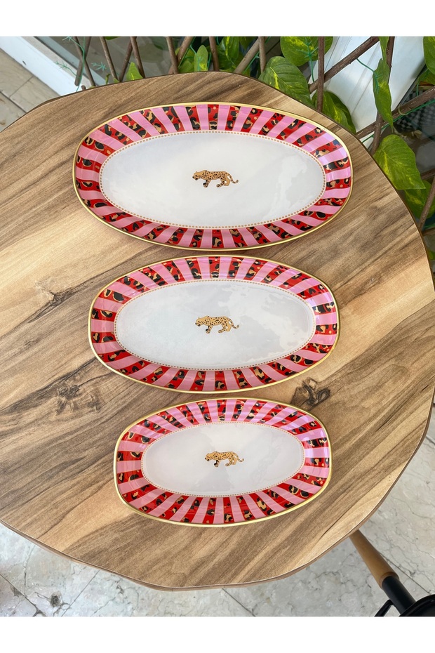 Pembe leopar 3 lü kayık - 3