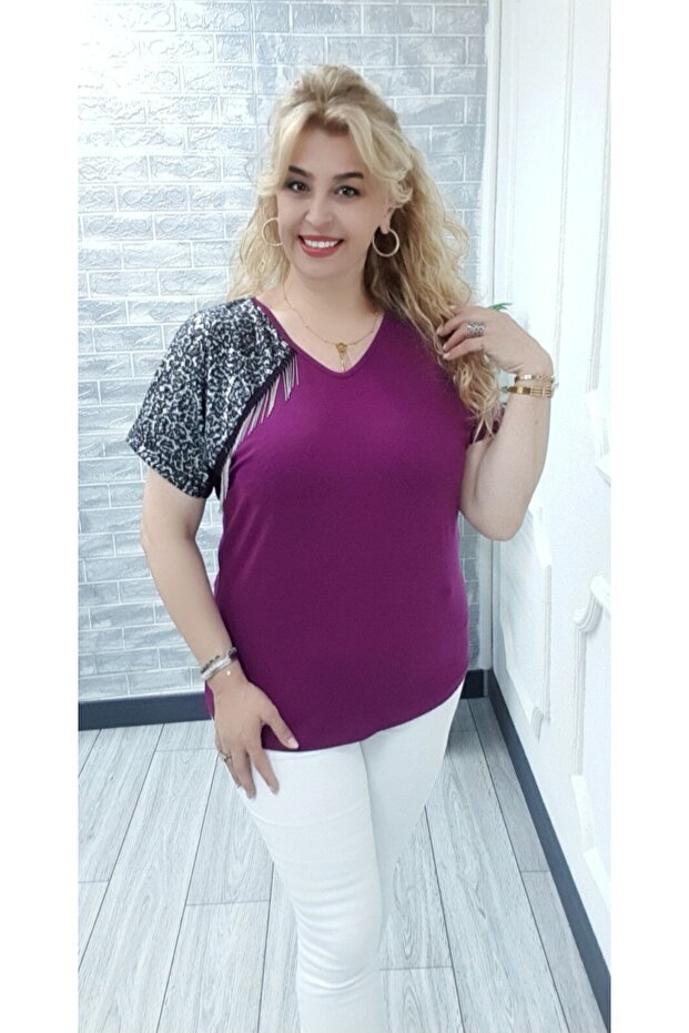Women's Viscose Blouse with Fringe on the Shoulder